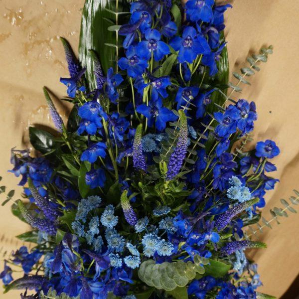 Funeral arrangement blue