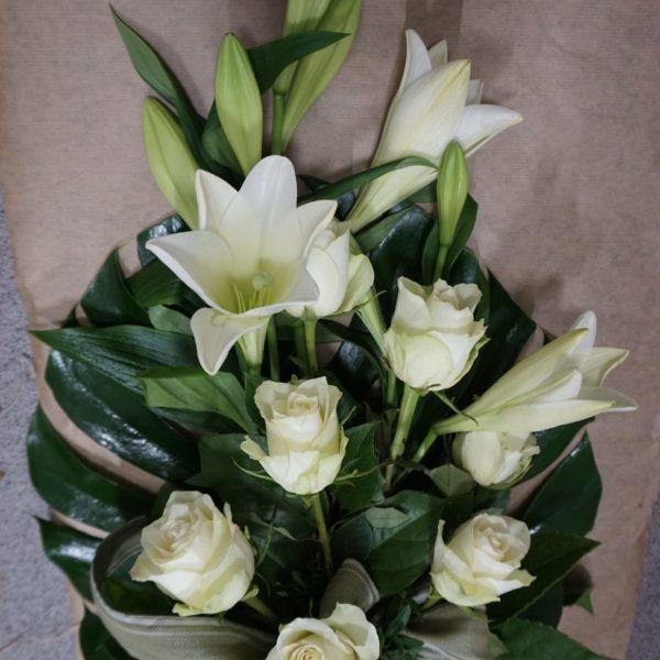 White burial bouquet